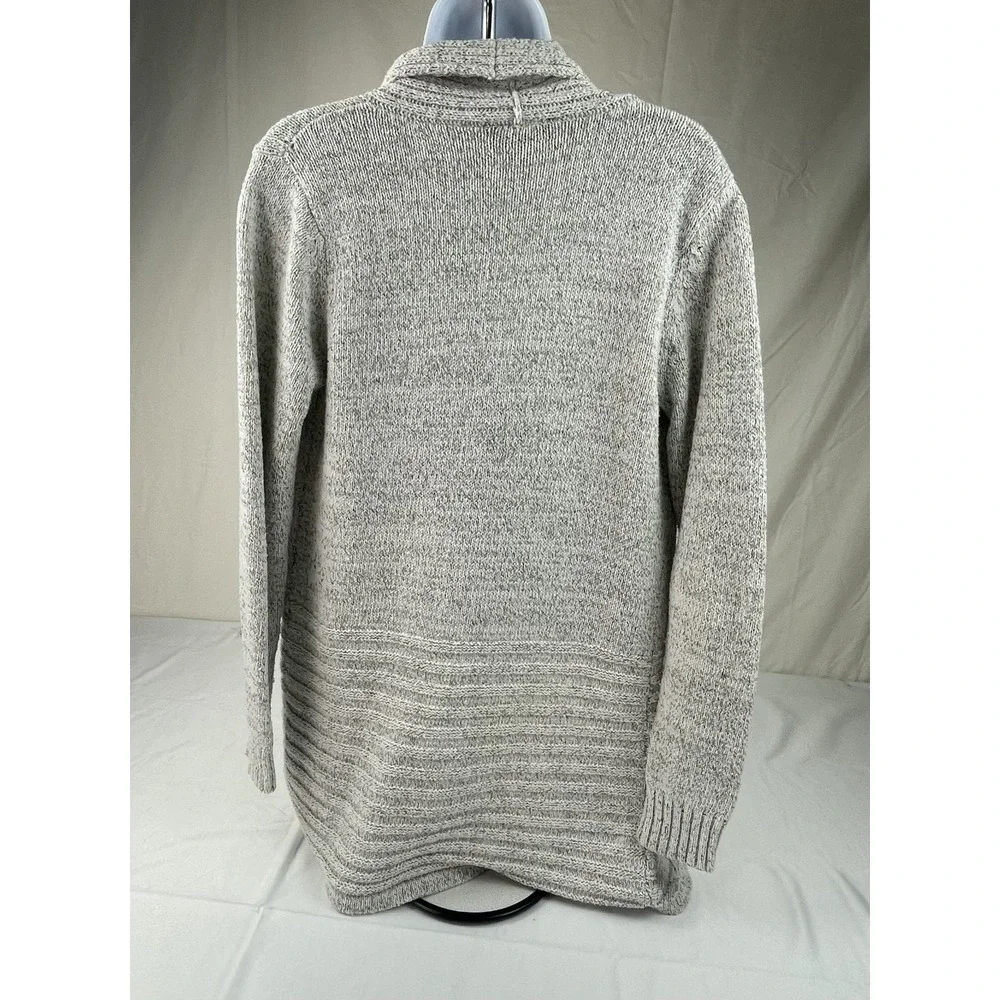 FORTUNE + IVY WOMENS OPEN FRONT CARDIGAN SWEATER GRAY SHAWL COLLAR SIZE S